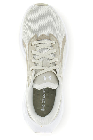 Weiße und beige Laufschuhe mit atmungsaktivem Mesh und Charged+ Cushioning Under armour W Ascend