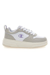 Weiße Turnschuhe mit grauen und fliederfarbenen Details Champion Rd18 Lite Low