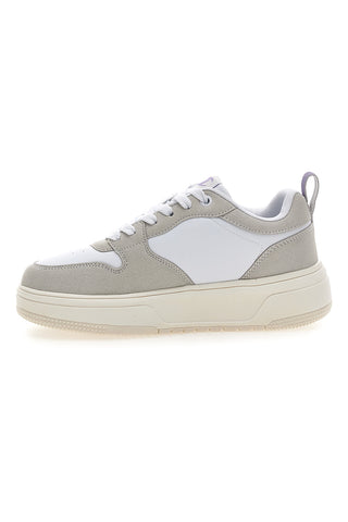 Weiße Turnschuhe mit grauen und fliederfarbenen Details Champion Rd18 Lite Low