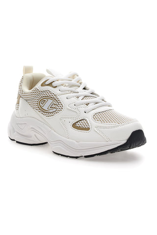 Weiße und beige Turnschuhe mit Schnürsenkeln Champion Countess Evolve