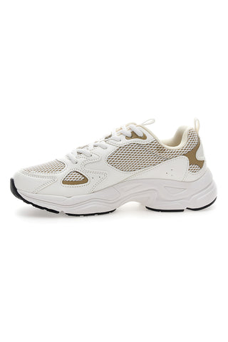 Weiße und beige Turnschuhe mit Schnürsenkeln Champion Countess Evolve