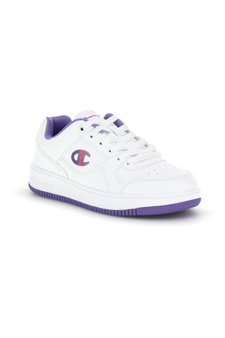 Weiße Turnschuhe mit lila Details Champion RD18 Low G GS