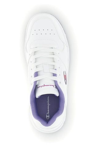 Weiße Turnschuhe mit lila Details Champion RD18 Low G GS