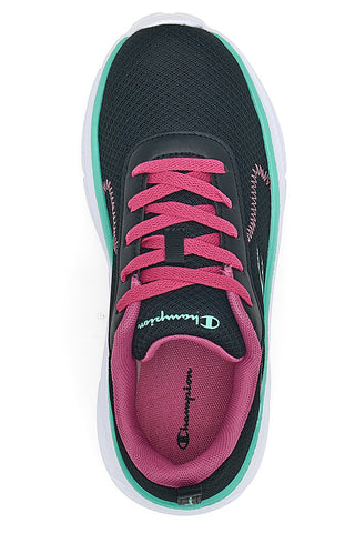Schwarze und fuchsiafarbene Turnschuhe mit sportlicher Sohle Champion Hro J Gs Low Cut