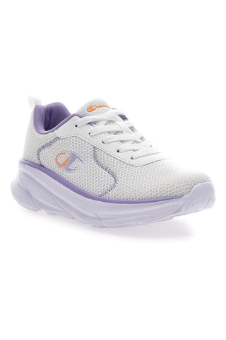 Weiße und fliederfarbene Turnschuhe mit sportlicher Sohle Champion Hro J Gs Low Cut