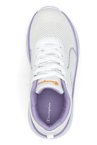 Weiße und fliederfarbene Turnschuhe mit sportlicher Sohle Champion Hro J Gs Low Cut