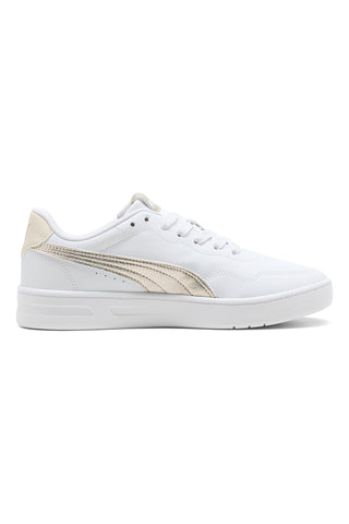 Sneakers bianche con dettagli oro Puma Court Lally Metallic Whisper