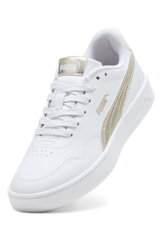 Sneakers bianche con dettagli oro Puma Court Lally Metallic Whisper