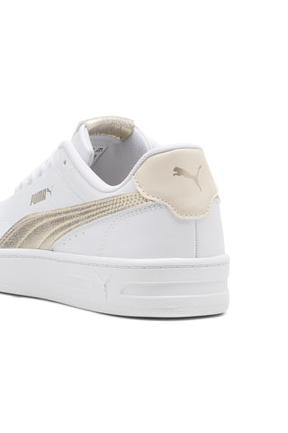 Sneakers bianche con dettagli oro Puma Court Lally Metallic Whisper