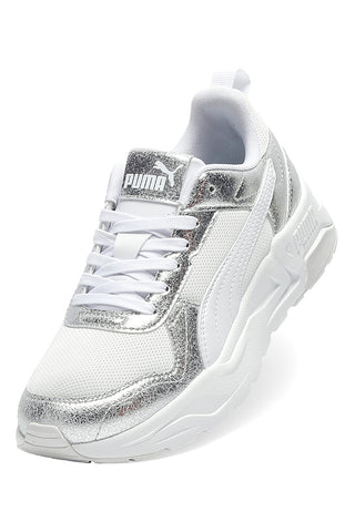 Sneakers bianche e argento in mesh Puma Trinity 2 Lt Metallic Whisper