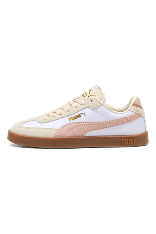 Weiß rosa Stoff und Leder Turnschuhe Puma Club II Era Cv