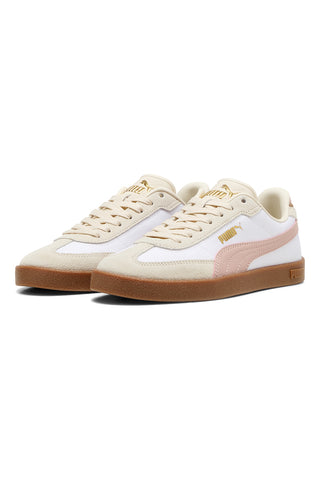 Weiß rosa Stoff und Leder Turnschuhe Puma Club II Era Cv