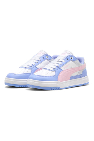 Sneakers bianche azzurre e rosa Puma Caven III Block Jr