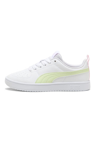 Sneakers bianche con inserti giallo chiaro e rosa Puma Rickie Jr