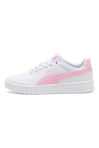 Weiß und rosa Puma Court Classic Clean Jr Turnschuhe