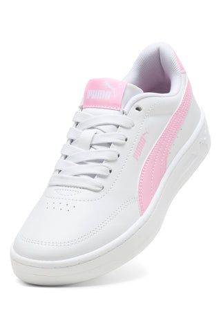 Weiß und rosa Puma Court Classic Clean Jr Turnschuhe