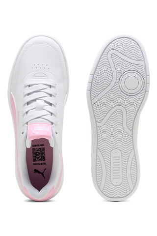 Weiß und rosa Puma Court Classic Clean Jr Turnschuhe