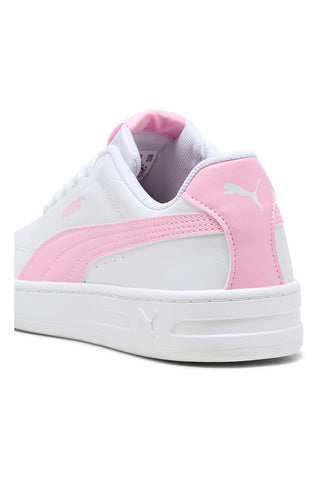 Weiß und rosa Puma Court Classic Clean Jr Turnschuhe