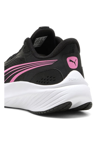 Schwarze rosa und weiße Mesh Turnschuhe Puma Pounce Lite Jr