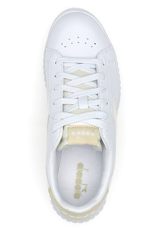 Sneaker da donna bianche con platform e dettagli oro Diadora Game Step Glam GS