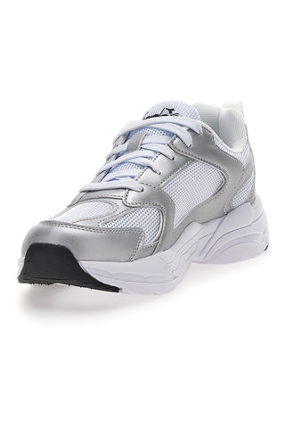 Sneaker da ragazza bianche e argento con inserti metallizzati Diadora Alley Metal GS