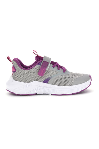 Graue Turnschuhe mit rosa Einsätzen und Klettverschluss Diadora Snipe 4 Jr