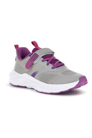 Graue Turnschuhe mit rosa Einsätzen und Klettverschluss Diadora Snipe 4 Jr