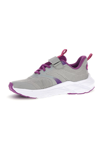 Graue Turnschuhe mit rosa Einsätzen und Klettverschluss Diadora Snipe 4 Jr