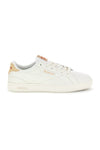 Weiße Turnschuhe mit beigen Einsätzen Reebok Court Clean