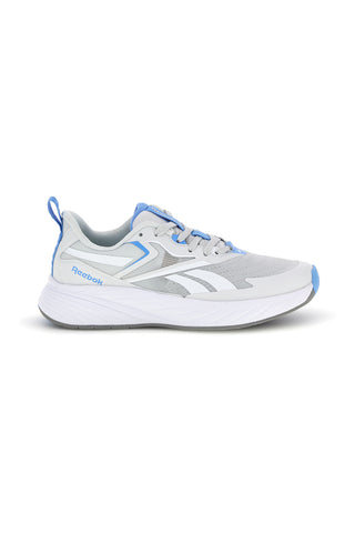Graue Laufschuhe aus atmungsaktivem Stoff mit hellblauen Details Reebok Verse