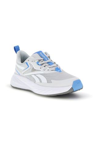Graue Laufschuhe aus atmungsaktivem Stoff mit hellblauen Details Reebok Verse