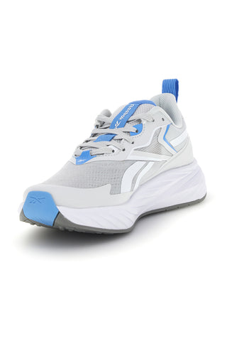 Scarpe da running grigio in tessuto traspirante con dettagli azzurro Reebok Verse