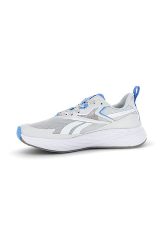Scarpe da running grigio in tessuto traspirante con dettagli azzurro Reebok Verse