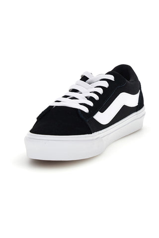 Schwarze Turnschuhe mit weißem Einsatz low profile Vans Vero LS