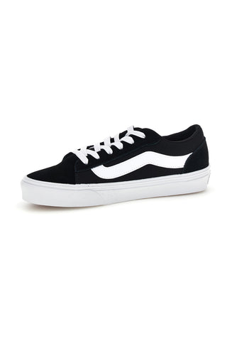 Schwarze Turnschuhe mit weißem Einsatz low profile Vans Vero LS