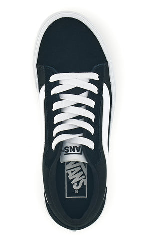 Schwarze Turnschuhe mit weißem Einsatz low profile Vans Vero LS