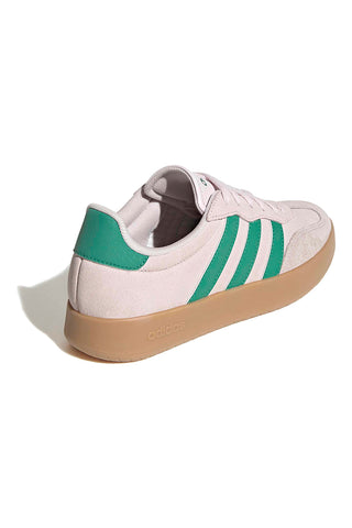 Beige Sneakers mit grünen Streifen und Details aus Wildleder Adidas Barreda