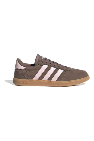 Braune Sneakers mit rosa Streifen und perforierten Details Adidas Breaknet Sleek