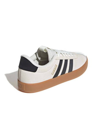 Beige Sneakers mit schwarzen Streifen und Gummisohle Adidas VL Court 3
