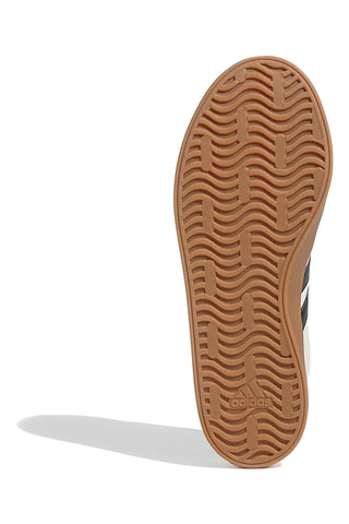 Beige Sneakers mit schwarzen Streifen und Gummisohle Adidas VL Court 3