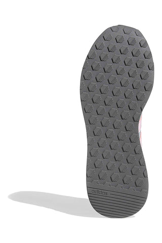 Graue Laufschuhe aus Mesh mit rosa Streifen Adidas Run 50s