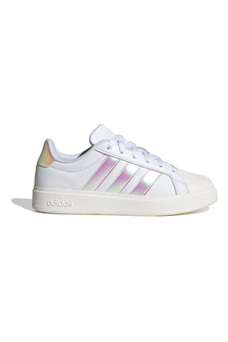Sneakers bianche con strisce iridescenti e punta a conchiglia Adidas Streettalk J