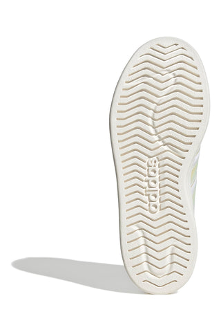 Weiße Sneakers mit schillernden Streifen und Muschelspitze Adidas Streettalk J
