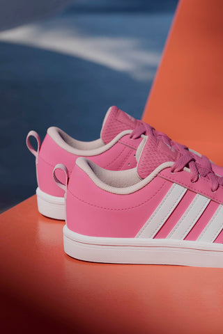 Sneakers rosa con strisce bianche in materiale riciclato Adidas VS Pace 2.0 K