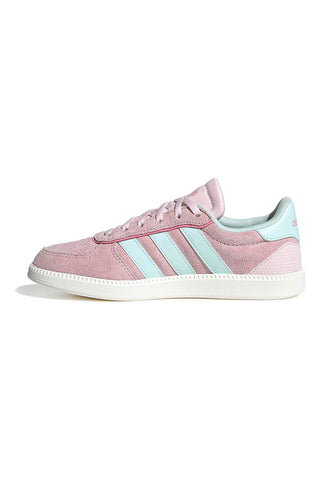 Rosa Sneakers aus Wildleder mit blauen Streifen und vorgeformter Sohle Adidas Breaknet Sleek J