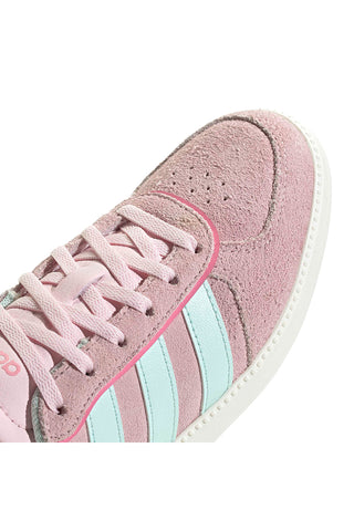 Rosa Sneakers aus Wildleder mit blauen Streifen und vorgeformter Sohle Adidas Breaknet Sleek J
