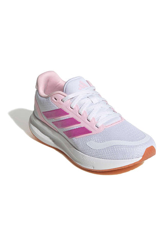 Scarpe running bianche e rosa in mesh con suola Cloudfoam Adidas Runfalcon 5 J