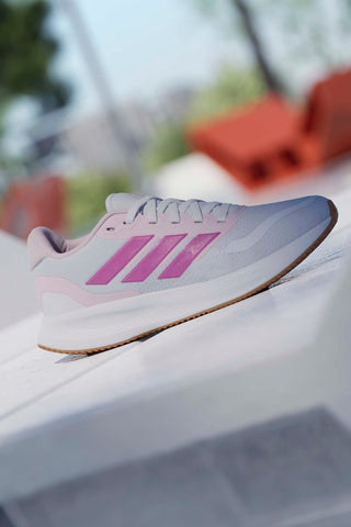 Scarpe running bianche e rosa in mesh con suola Cloudfoam Adidas Runfalcon 5 J