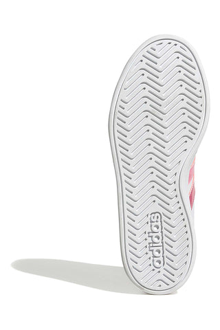 Sneakers bianche con strisce rosa sfumate in materiale sintetico Adidas Grand Court 3.0 J