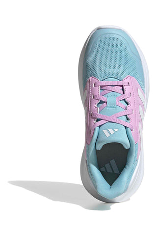 Hellblaue Laufschuhe mit lila Details aus atmungsaktivem Mesh Adidas Tensaur Run 3.0 J